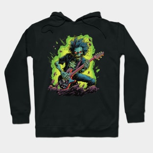 Bones and Beats: A Skeleton Symphony of Rock Hoodie